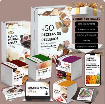 +50 Recetas de Rellenos + Acceso al Pack de Rellenos Gourmet para Bombonería Pro